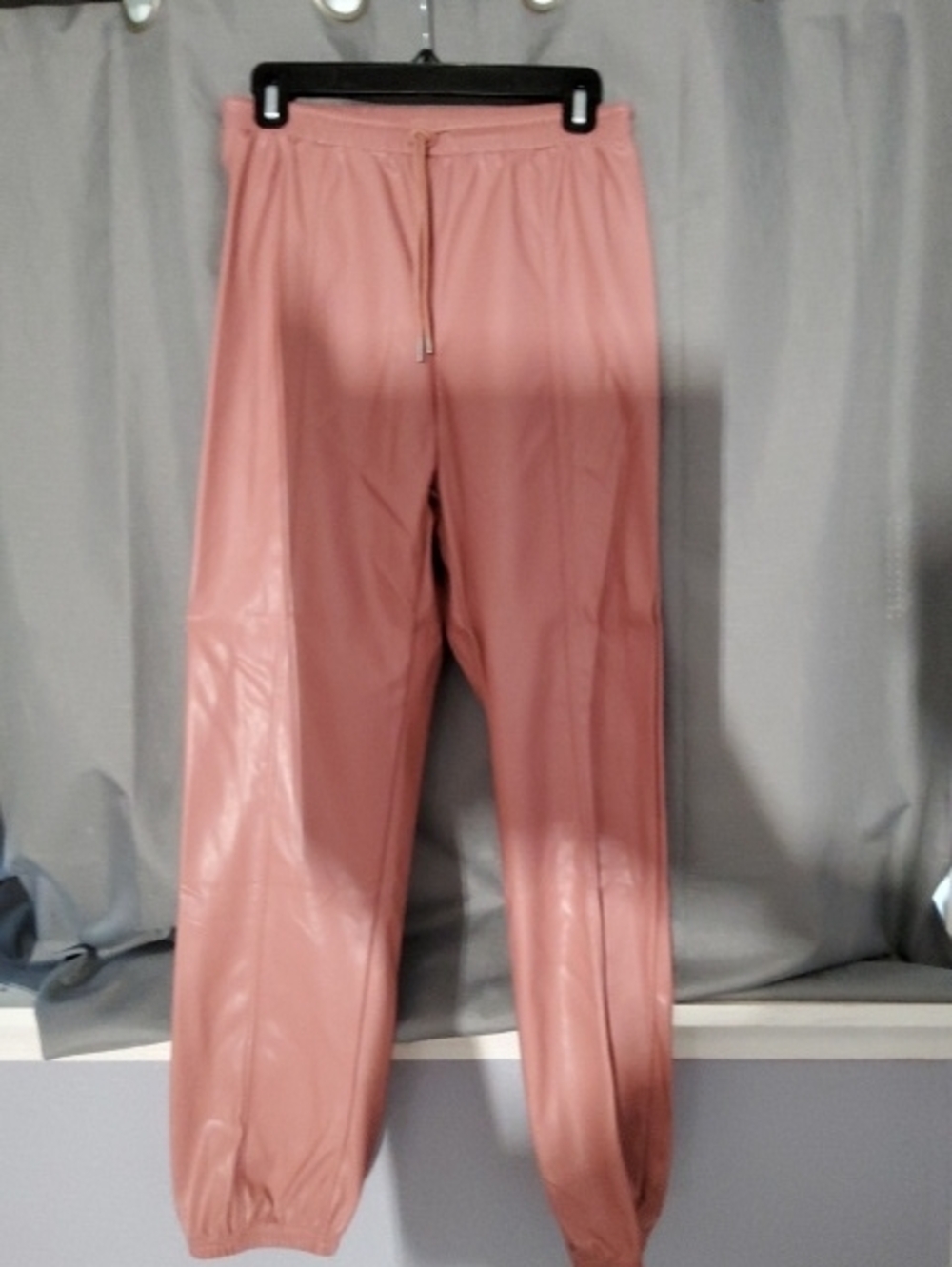 SHEIN Dusty Rose Faux Leather Jogger Pants